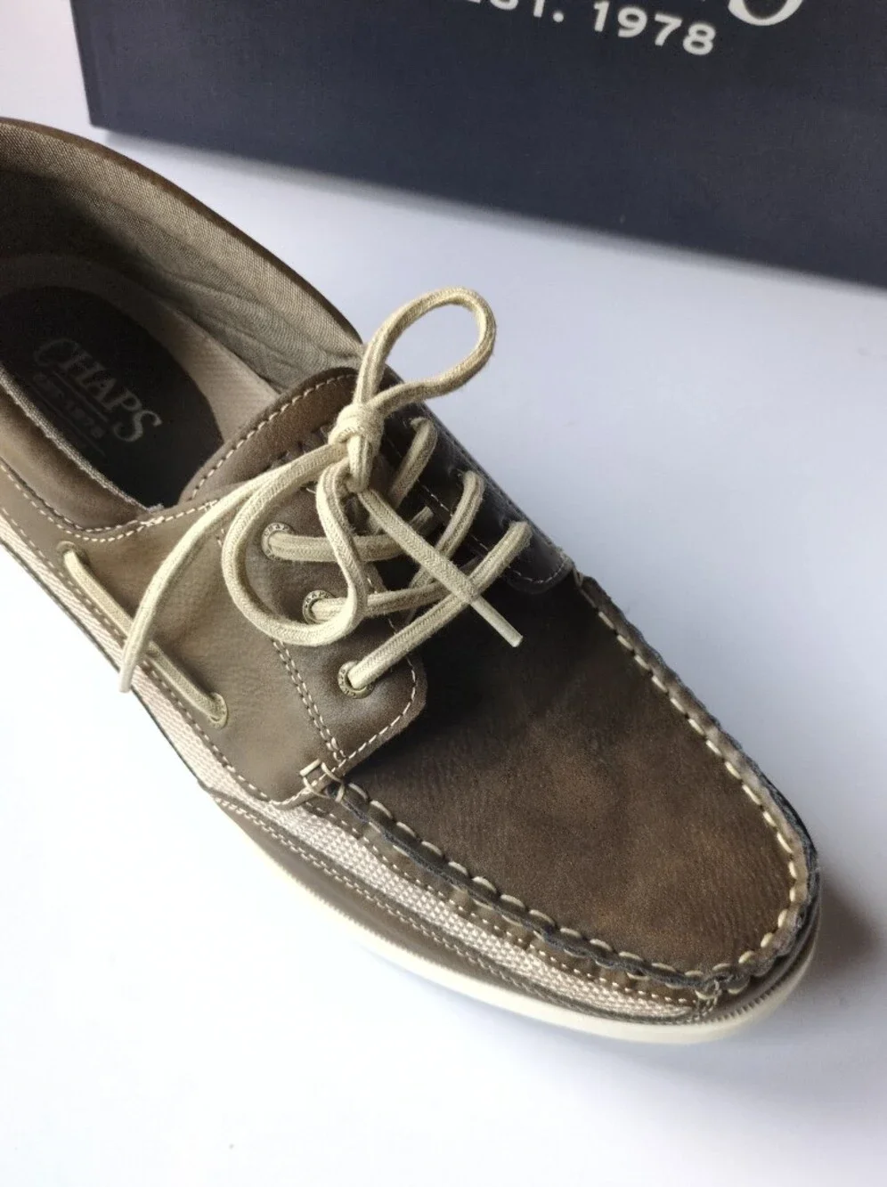 Chaps Men's Kanas Brown Boat‎ Shoes Size 12